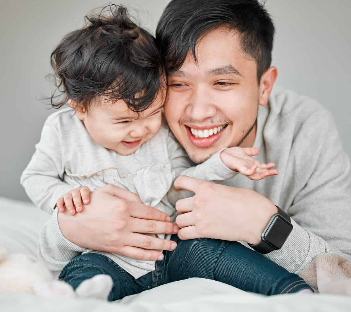 asian dad and baby